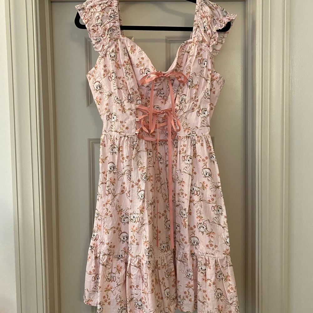 Hot Topic Pink Floral Ruffle Mini Dress